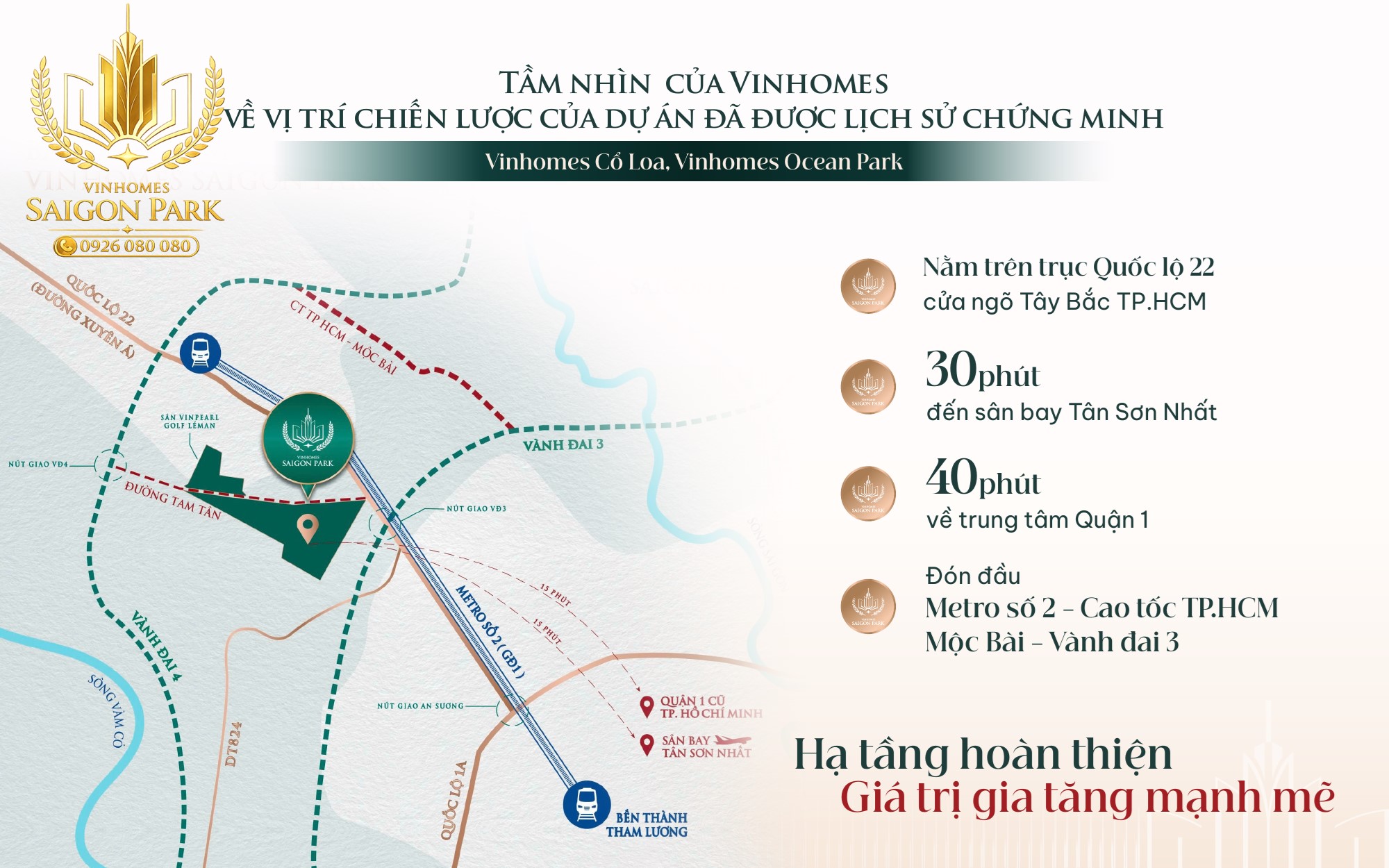 VỊ TRÍ VINHOMES SAIGON PARK HÓC MÔN